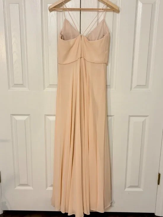 Jenny Yoo Inesse Blush Chiffon Maxi Dress Size 6 BHLDN Bridesmaid Formal - Picture 4 of 10